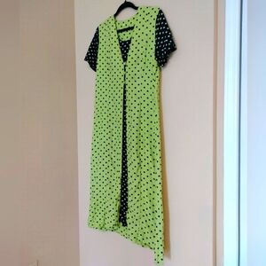 90s Faux Layered Maxi Dress Navy and Green